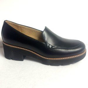 Naturalizer Womens Cabaret Loafer Black Leather Size 9W